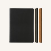Signature Duo Lined / Dotted Notebook – A5,  Black / Brown