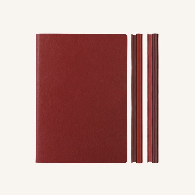 Signature Duo Lined / Dotted Notebook – A5, Red / Burgundy