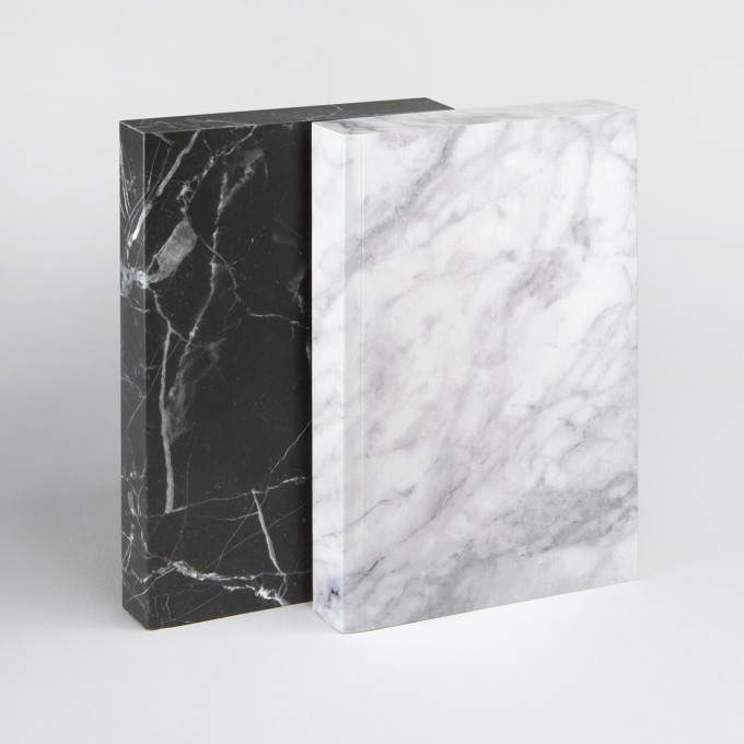 Slab Lined Notebook－A6, Nero Marble 