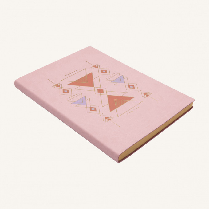 Signature Flat Geo Grid Notebook - A5, Pink