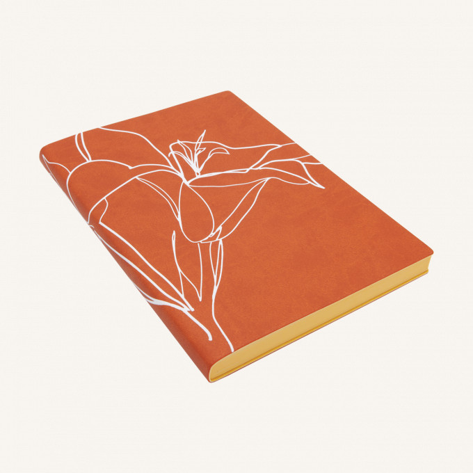 Signature Floral Doodles Plain Notebook - A5, Lily