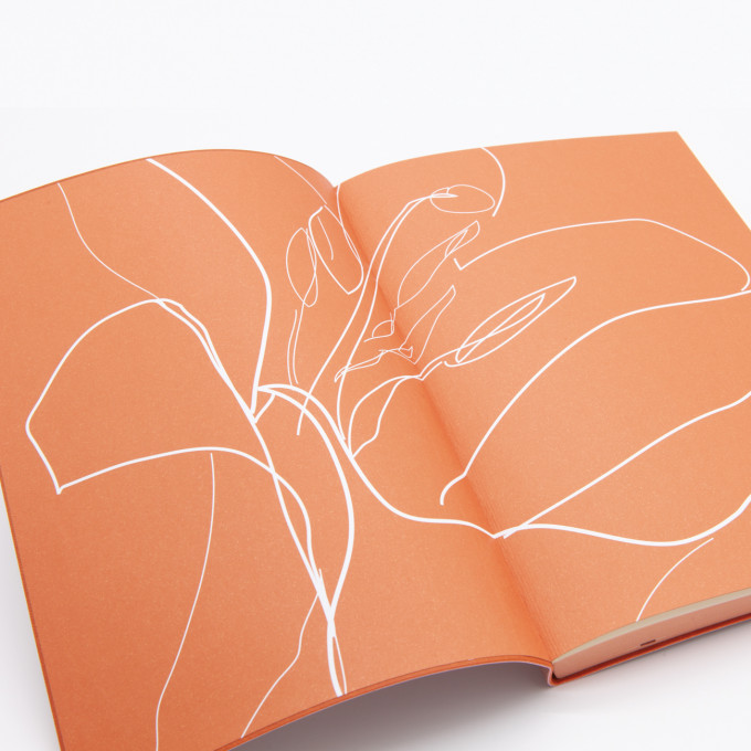 Signature Floral Doodles Plain Notebook - A5, Eustoma
