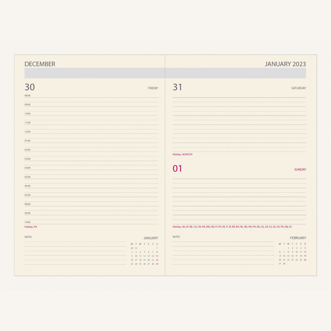 2024 Signature Diary – A5, Pink, English version