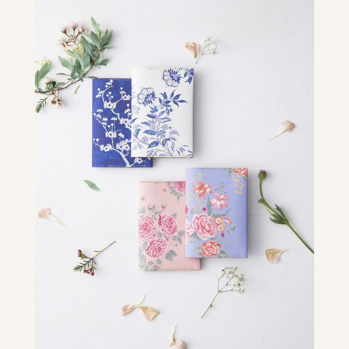 Flower Wow Passport Holder - Ceramic Blue