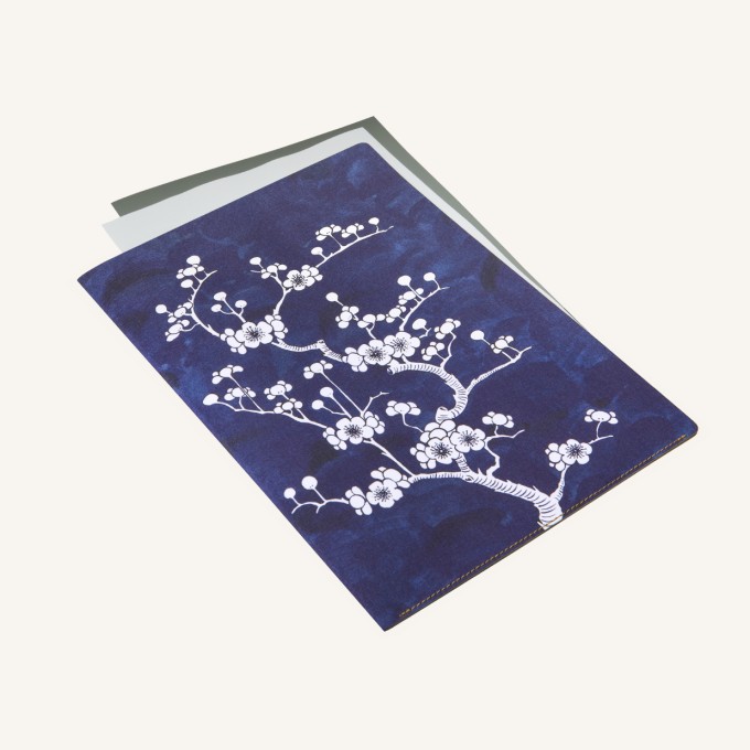 Flower Wow A4 Folder – Ceramic Blue